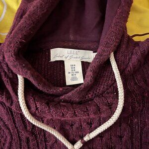H&M Cable Knit Melange Burgundy hoodie